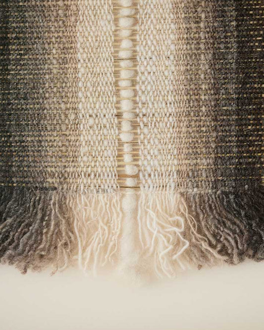 Textile wall art in wool and manila hemp