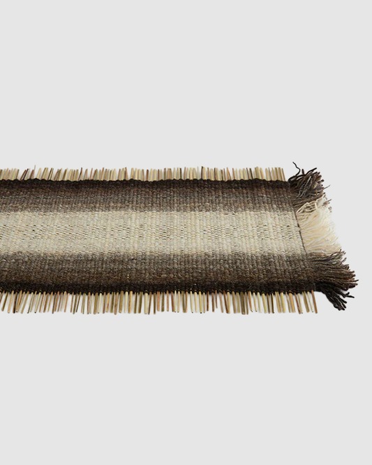 Handcrafted table runner black graduated