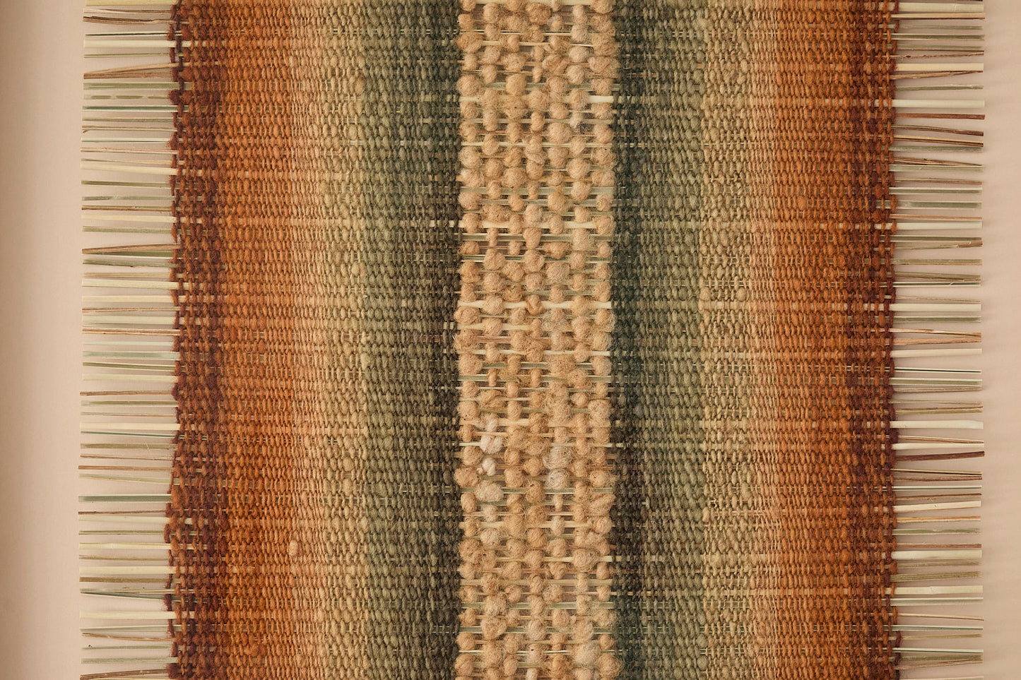 Textile wall art in wool and manila hemp