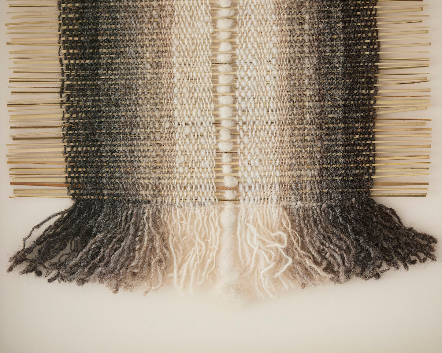 Textile wall art in wool and manila hemp