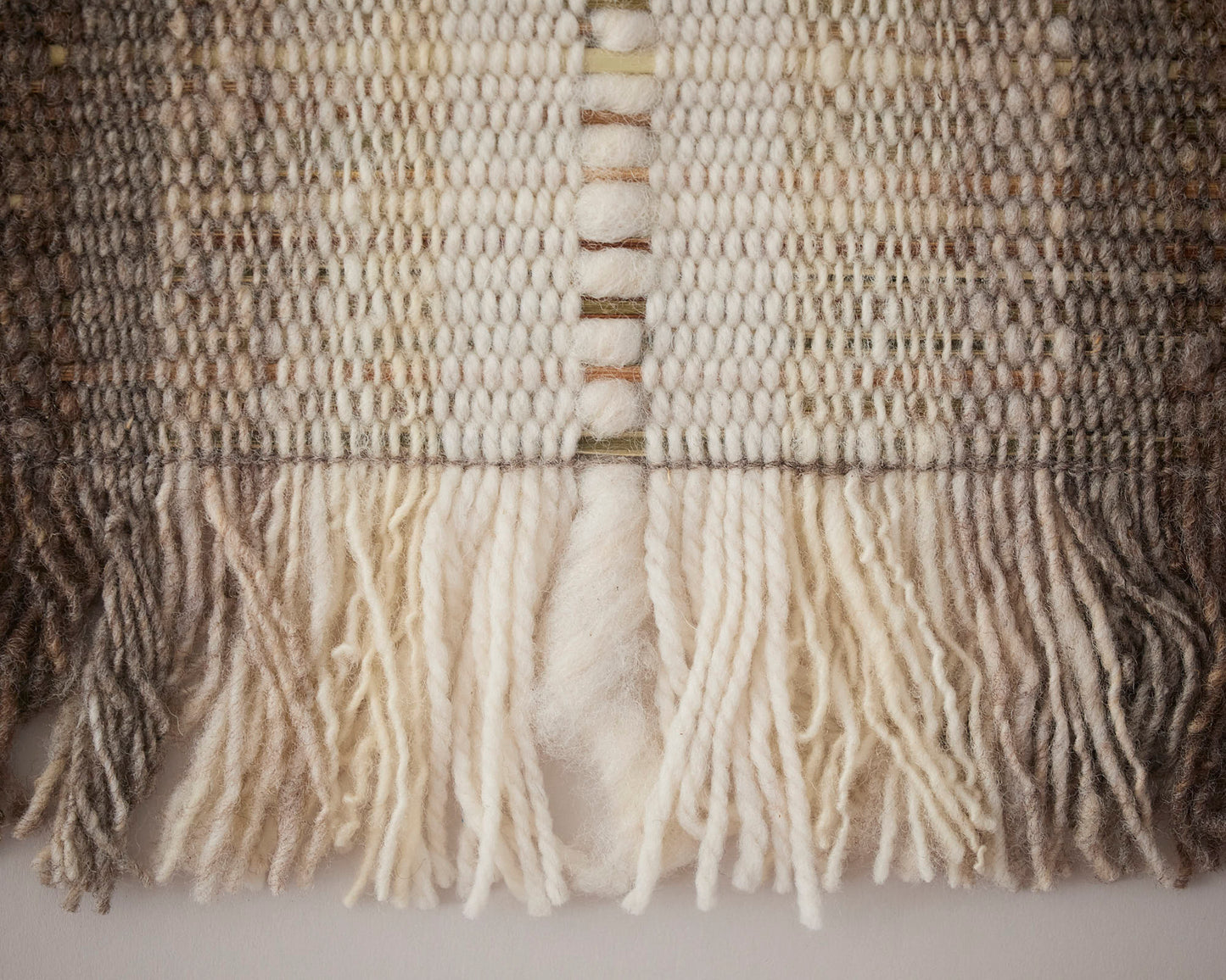 Textile wall art in wool and manila hemp