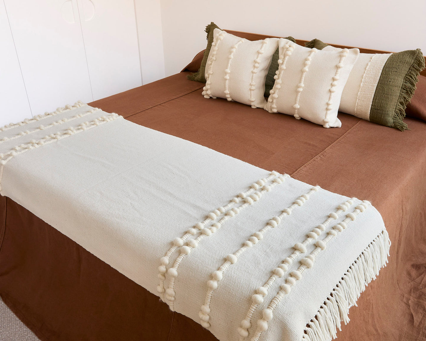 Ivory handloom throw