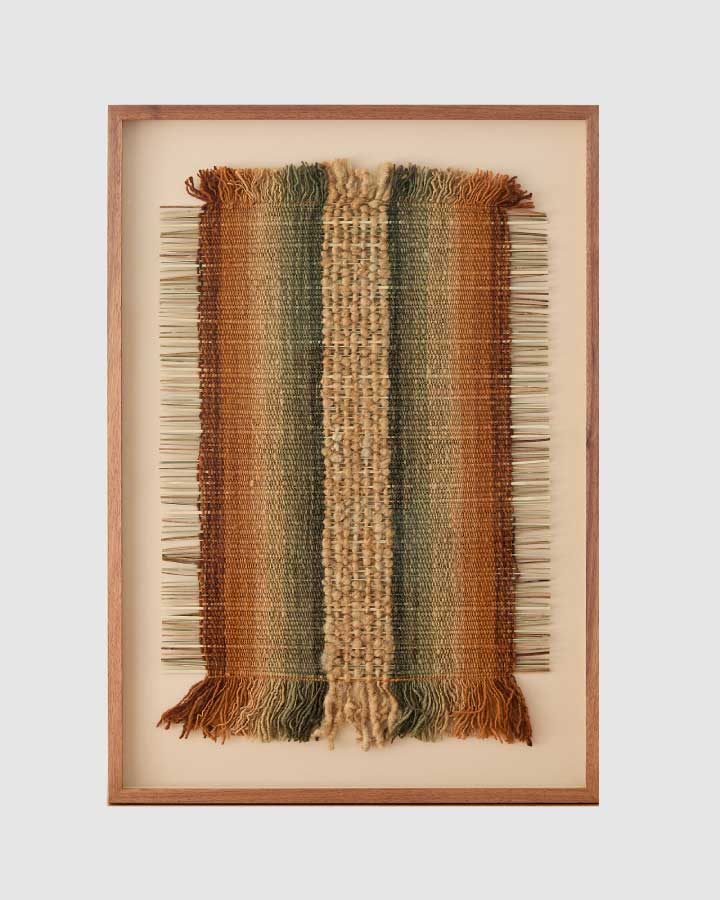 Textile wall art in wool and manila hemp