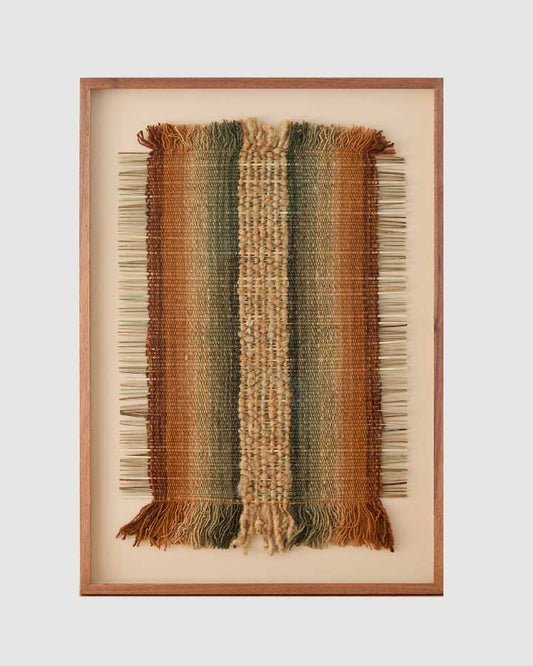 Textile wall art in wool and manila hemp