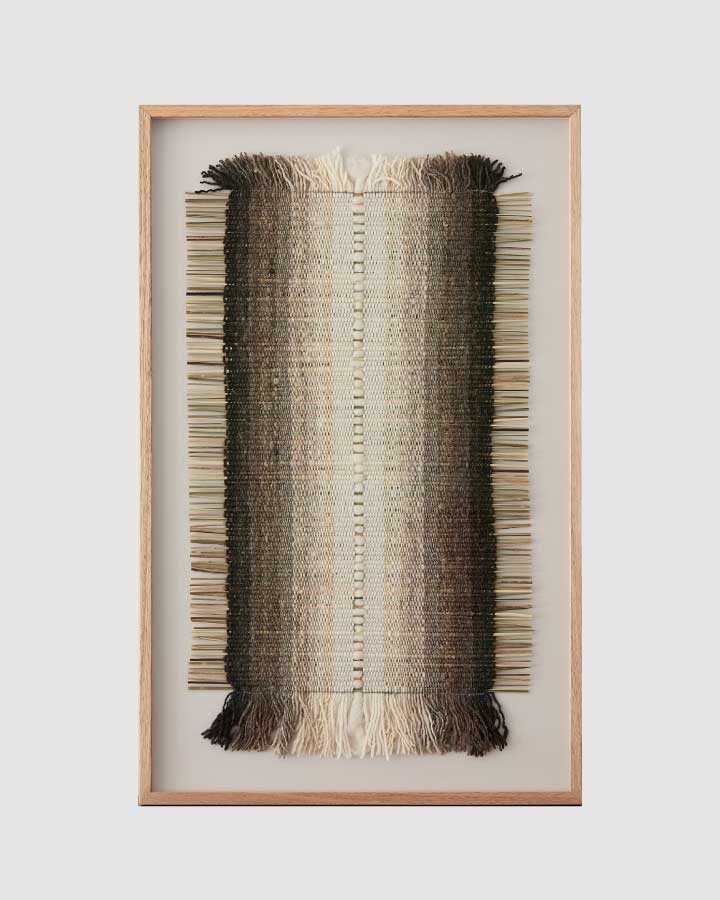 Textile wall art in wool and manila hemp