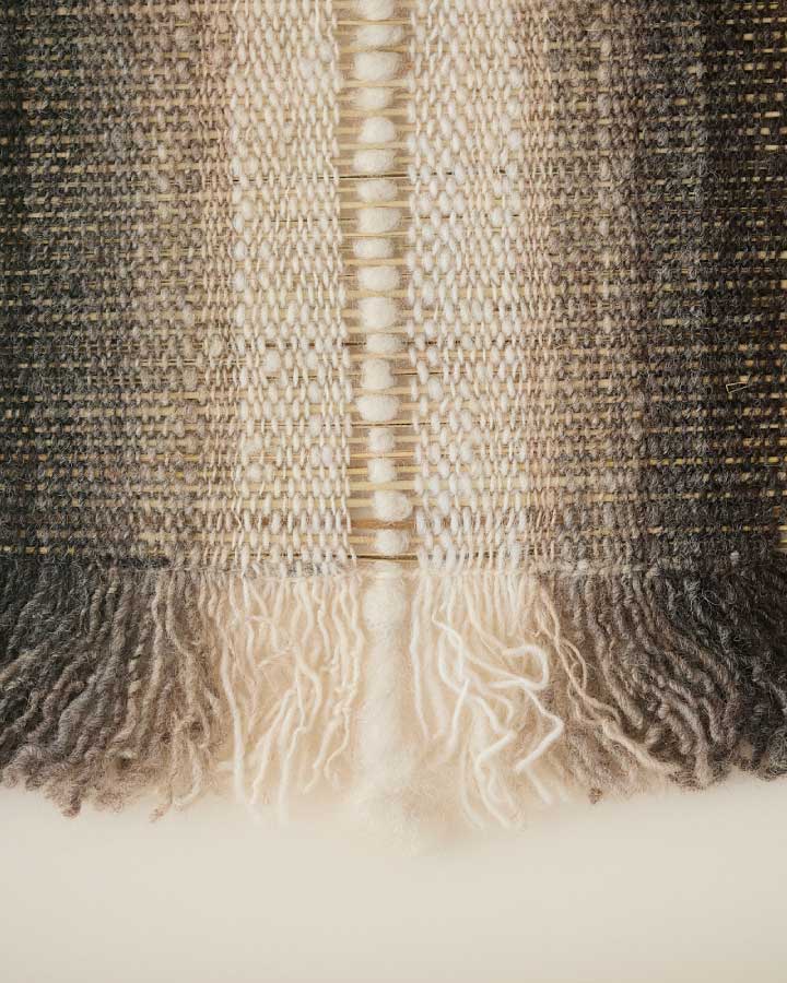 Textile wall art in wool and manila hemp