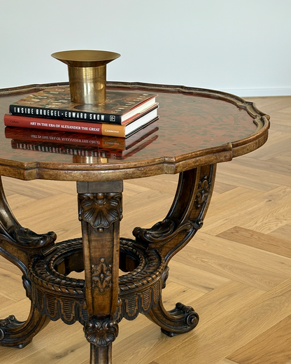 19th-century tortoiseshell veneer occasional table – France or Italy