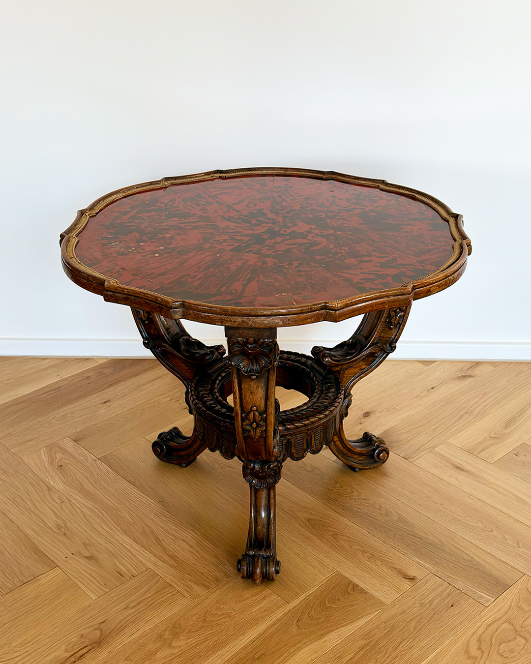 19th-century tortoiseshell veneer occasional table – France or Italy