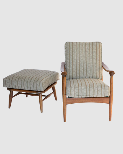 Scandinavian mid-century lounge chair & ottoman