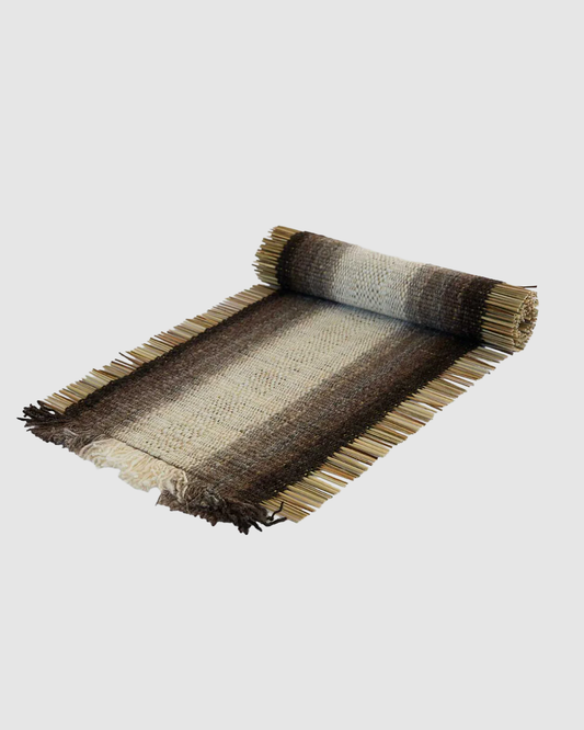 Handcrafted table runner black graduated