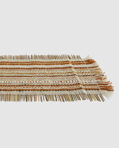 Handcrafted table runner earthy tones
