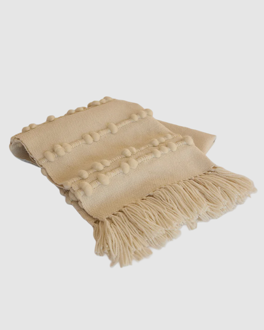 Ivory handloom throw