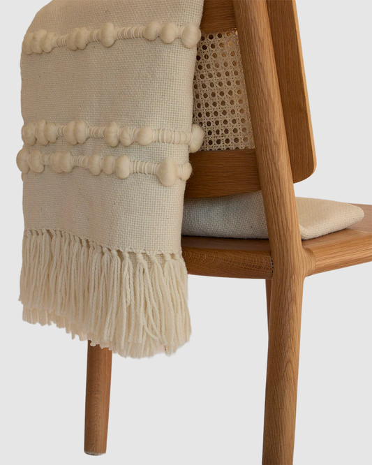 Ivory handloom throw