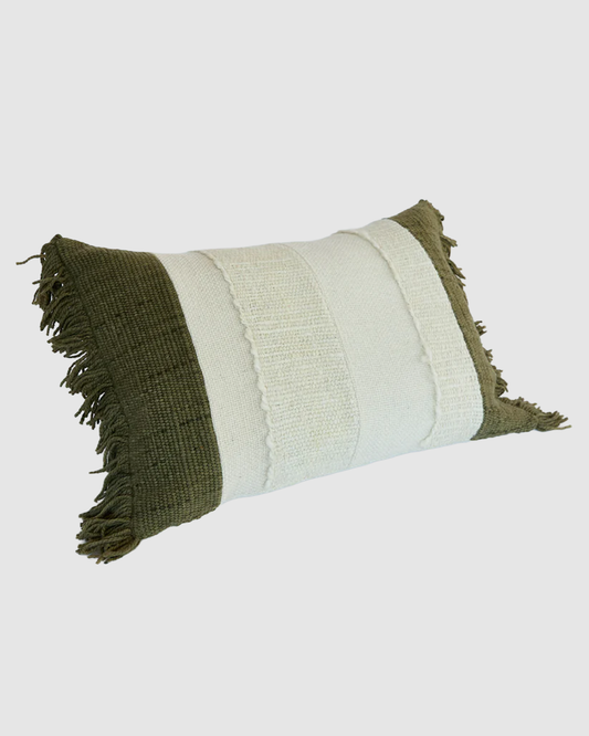Loom woven cushion in Patagonian sheep wool