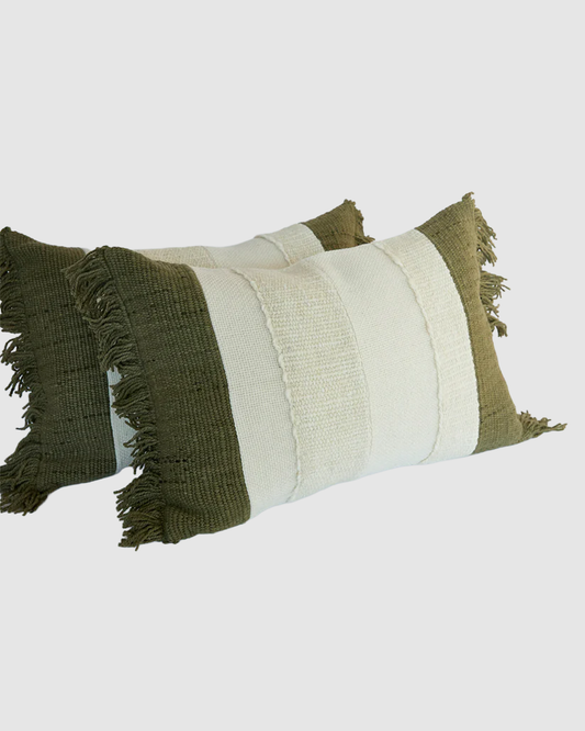 Loom woven cushion in Patagonian sheep wool
