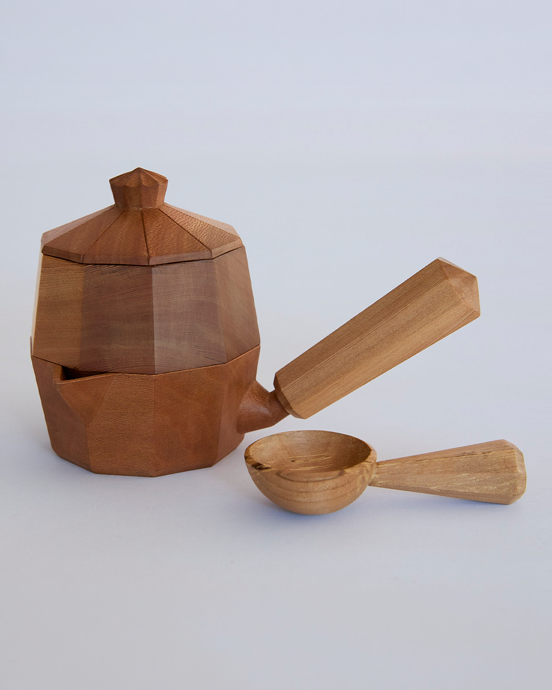Hand-carved coffee pot