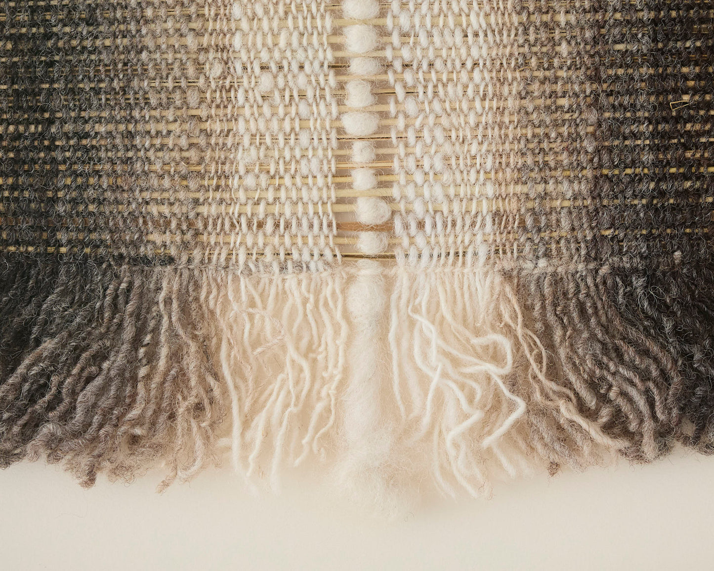 Textile wall art in wool and manila hemp