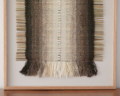 Textile wall art in wool and manila hemp